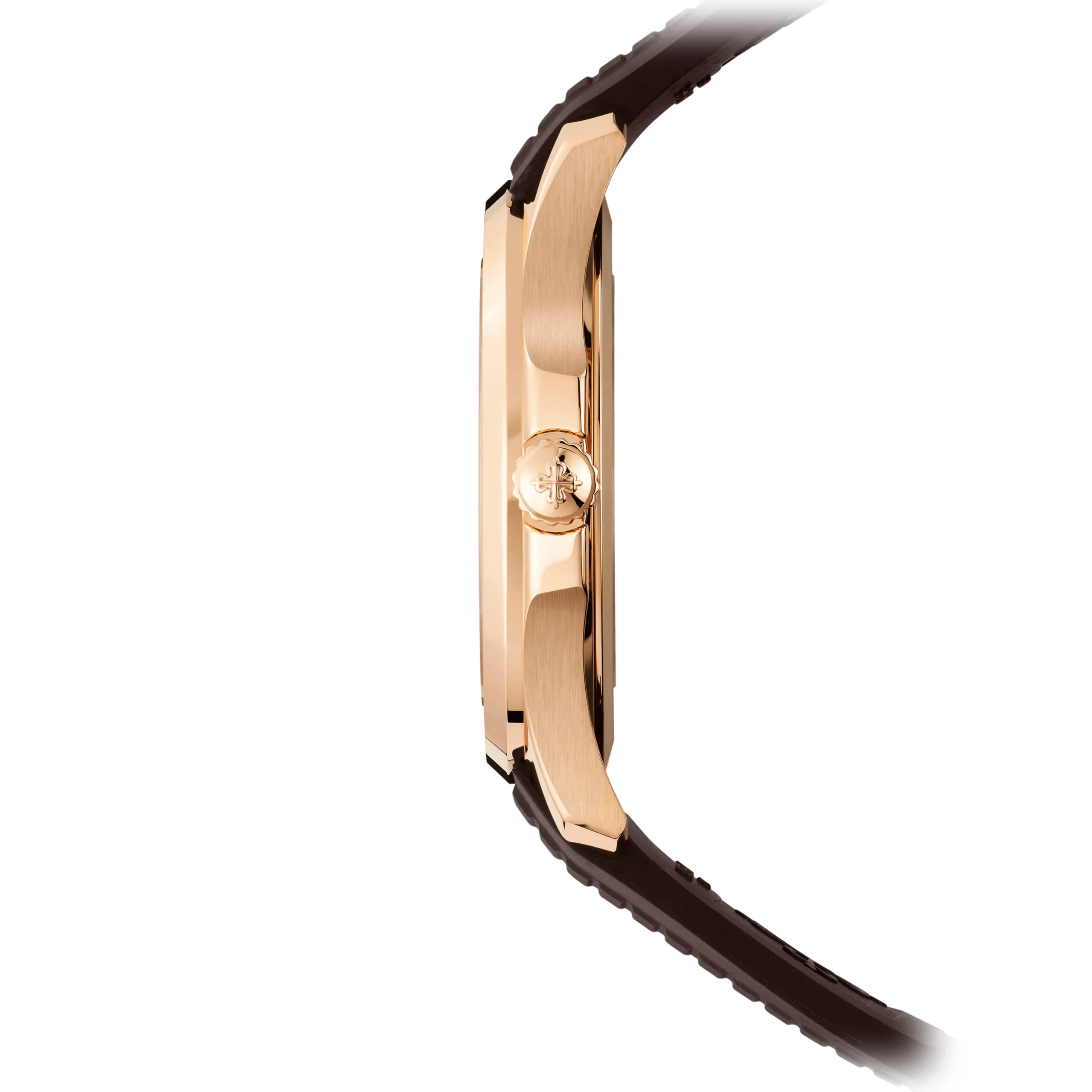 rosegold-brown-rubber-sport-date-side-crown rosegold-brown-rubber-sport-date-side-crown