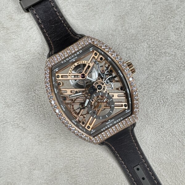 Franck Muller vanguard Skeleton Rose gold V 41 S6 SQT D 5N TT