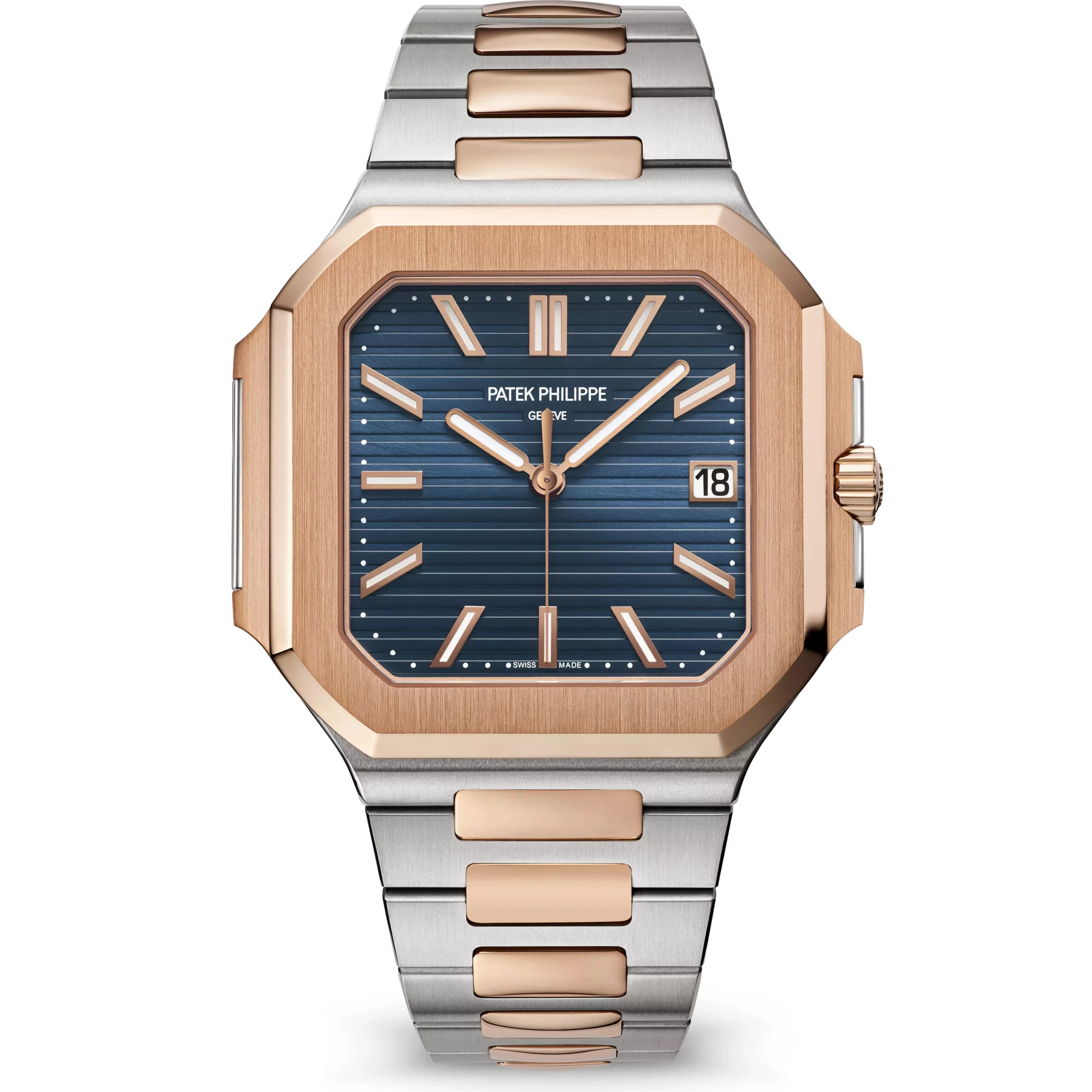steel-rosegold-blue-octagonal-bracelet-front steel-rosegold-blue-octagonal-bracelet-front