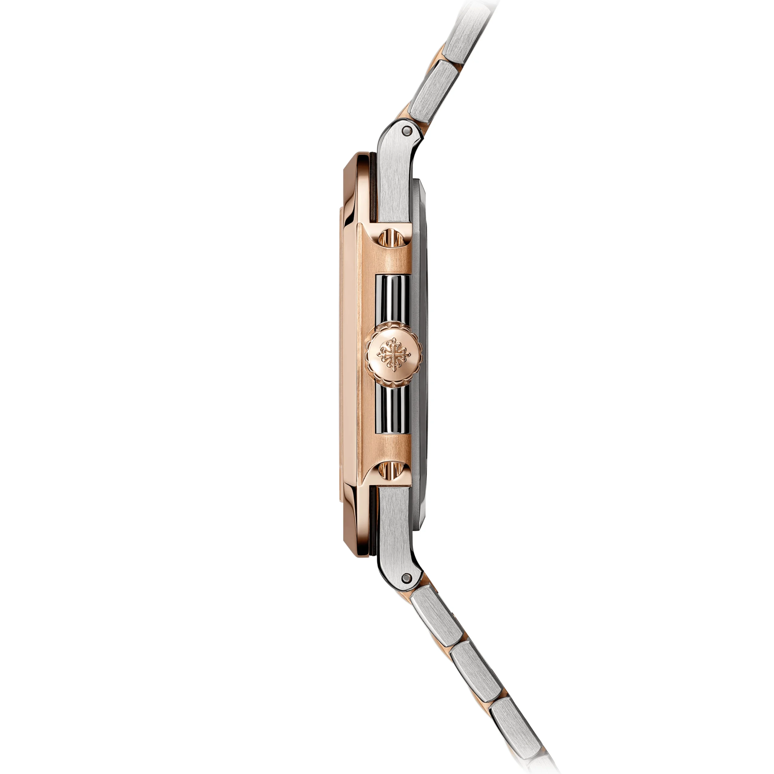 steel-rosegold-blue-octagonal-bracelet-side-crown steel-rosegold-blue-octagonal-bracelet-side-crown