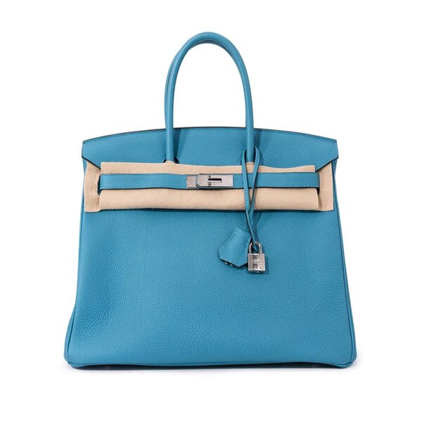 Hermes Birkin Azur Blue Togo Leather