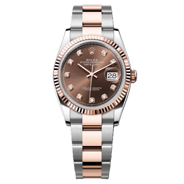 Rolex Datejust 36mm Rose Gold and Steel with Diamond 126231-0054