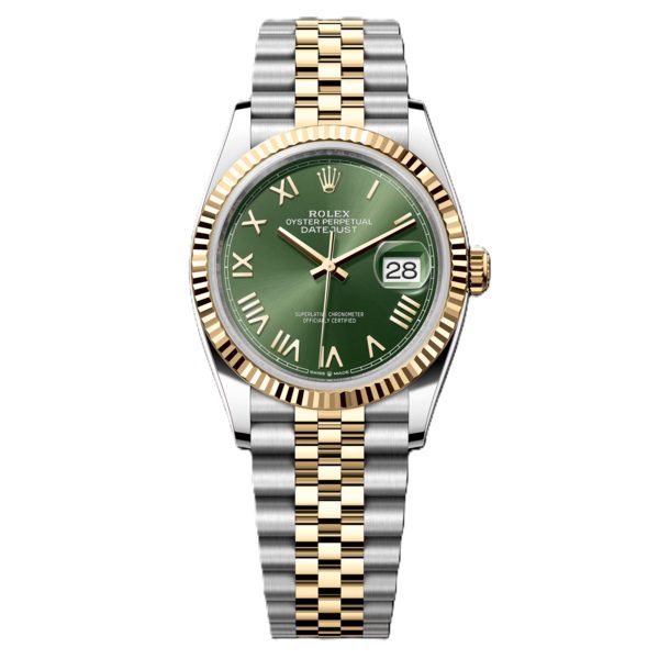 Rolex Datejust 36mm Yellow Gold and Steel with Green Dial 126233-0053