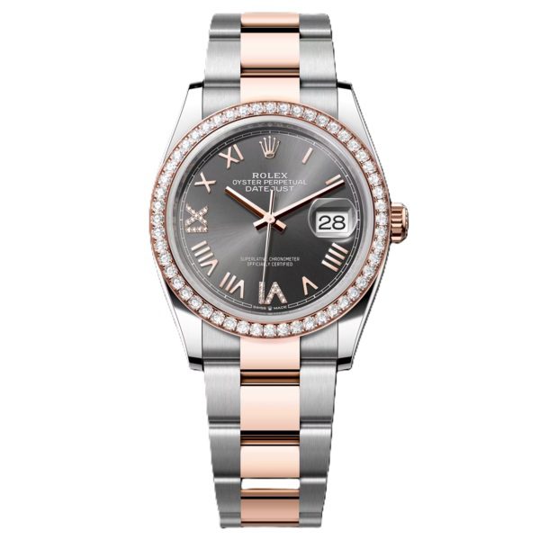 Rolex Datejust 36mm Rose gold and Steel with Diamond Bezel 126281rbr-0036