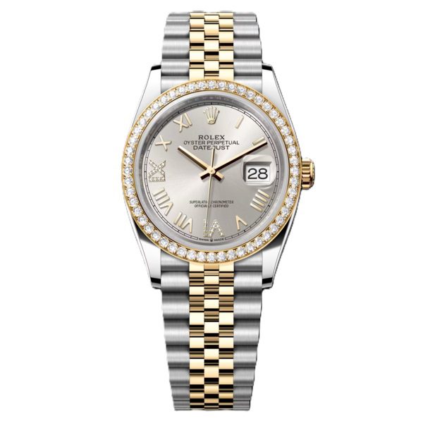 Rolex Datejust 36mm Yellow Gold and Steel with Diamond Bezel 126283rbr-0037