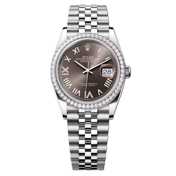 Rolex Datejust 36mm with Grey Dial and Diamond Bezel 126284rbr-0063