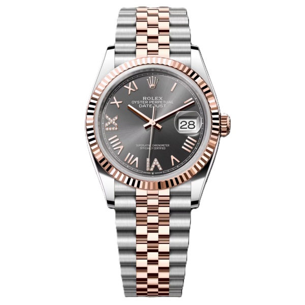 Rolex Datejust 36mm Rose Gold And Steel with Grey Dial 126231-0047