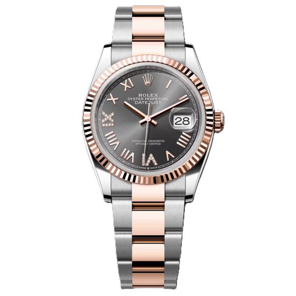 Rolex Datejust 36mm Rose Gold and Steel with Grey Dial 126231-0048