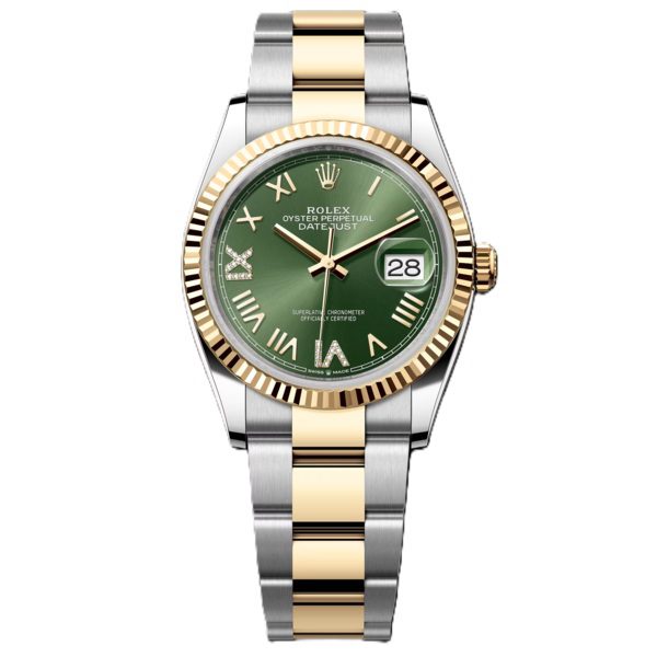 Rolex Datejust 36mm Yellow Gold And Steel with Green Dial 126233-0050
