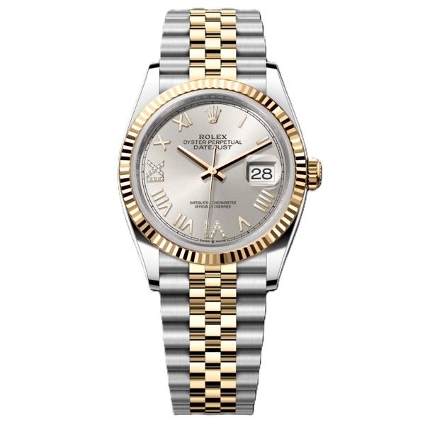 Rolex Datejust 36mm Gold And Steel with Silver Dial 126233-0051