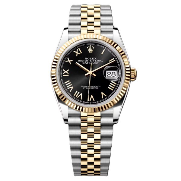 Rolex Datejust 36mm Yellow Gold And Steel with Black Dial 126233-0055