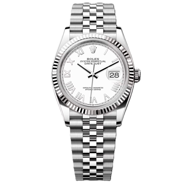 Rolex Datejust 36mm With White Roman Dial 126234-0061