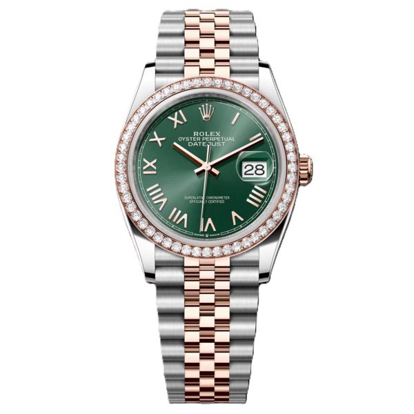 Rolex Datejust 36mm Yellow Gold and Steel with Green Dial 126281rbr-0039