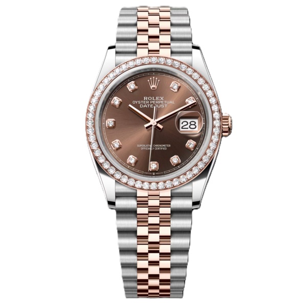 Rolex Datejust 36mm Rose Gold and Steel with Chocolate dial 126281rbr-0041