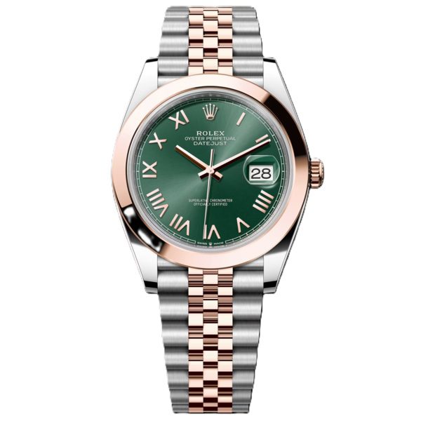 Rolex Datejust 41mm Rose Gold And Steel with Green Dial 126301-0022