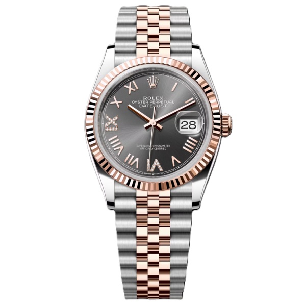 Rolex Datejust 36mm Rose Gold and Steel with Grey Dial 126231-0047