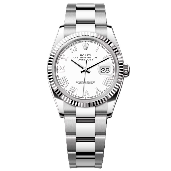 Rolex Datejust 36mm White Dial with Roman Number 126234-0062