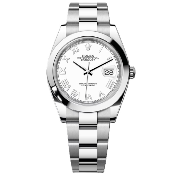 Rolex Datejust 41mm Steel With White Roman Dial 126300-0027