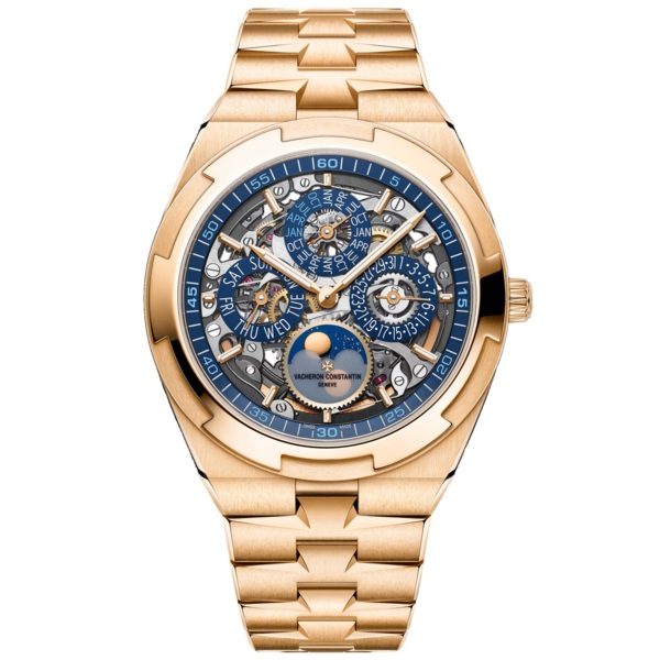 Vacheron Constantin Overseas Perpetual calendar ultra-thin skeleton 4300V/220R-B642 41.5 mm Pink Gold
