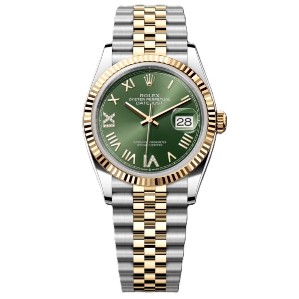 Rolex Datejust 36mm Yellow Gold And Steel with Olive Green Dial 126233-0049